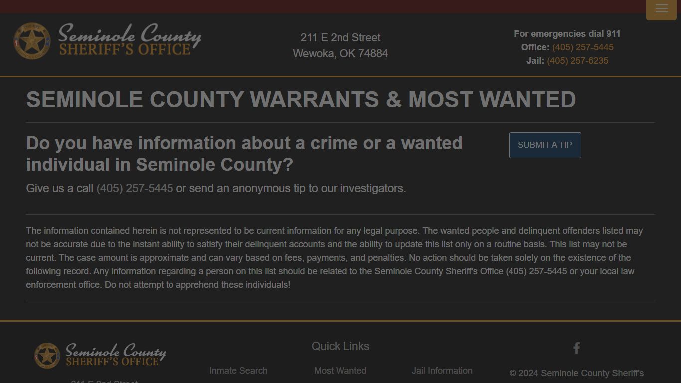 Warrants and Most Wanted - Seminole County Sheriff's Office