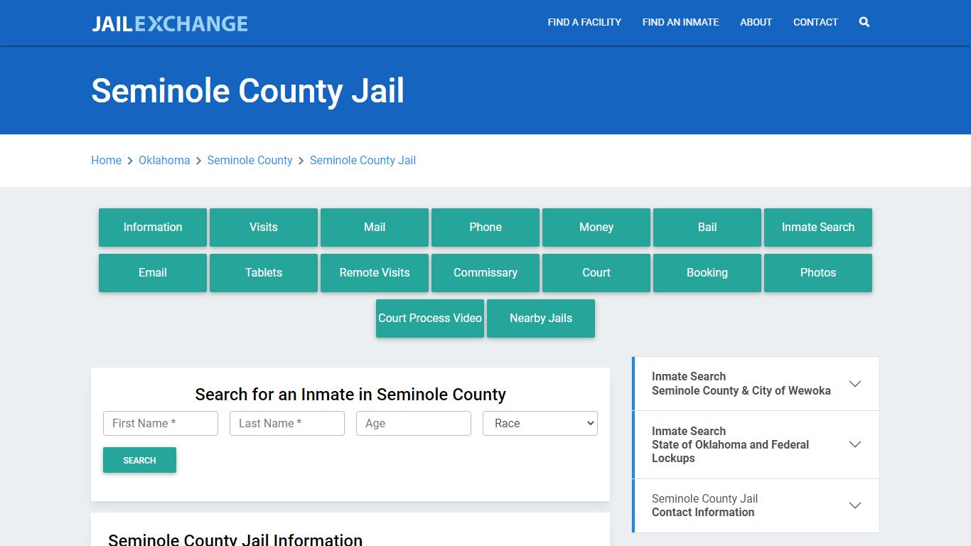 Seminole County Jail Roster Lookup, OK, Inmate Search