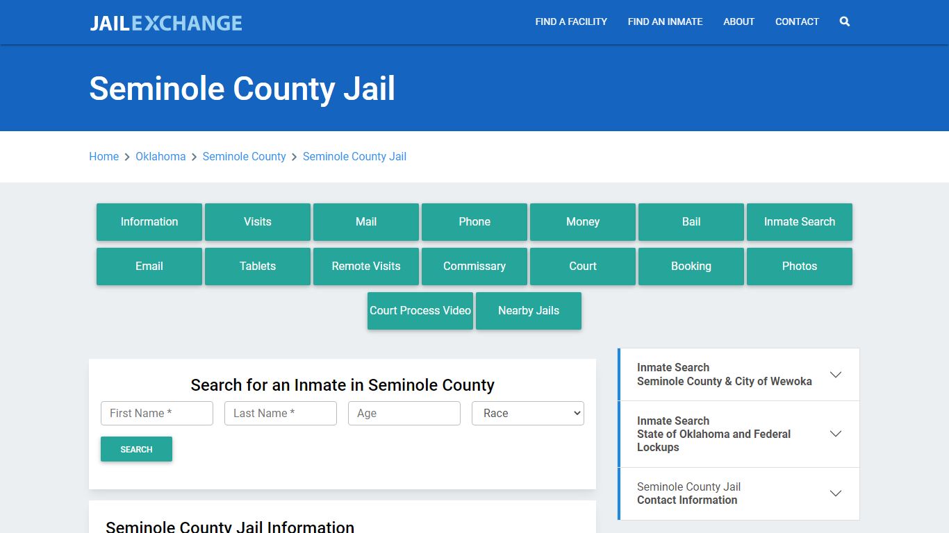 Seminole County Jail Roster Lookup, OK, Inmate Search
